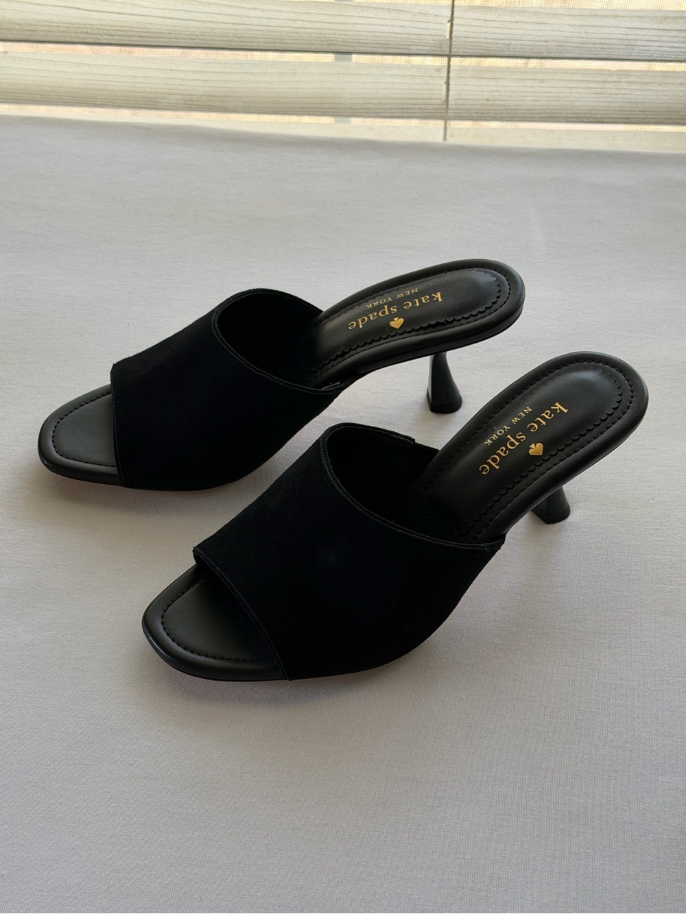 kate spade Black Suede Open-Toe Heels (NEW W/O TAGS)